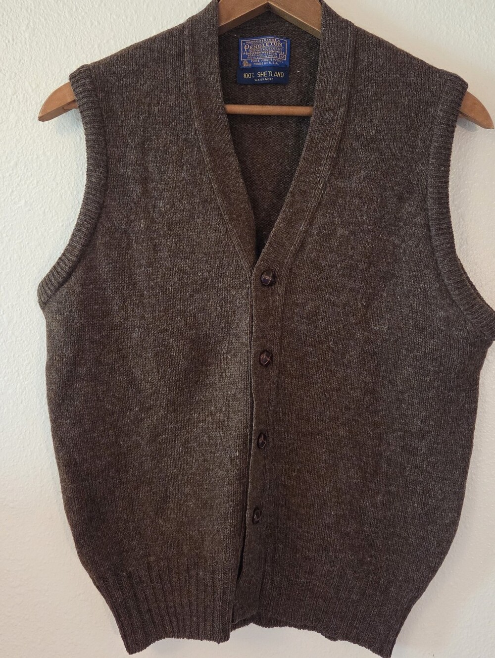 Vintage Pendleton Shetland Virgin Wool Sweater Vest